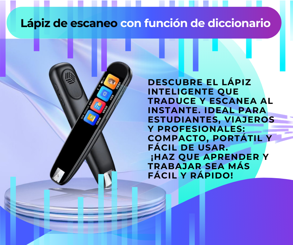 Bolígrafo Traductor Inteligente sin Conexión: Escaneo de Texto, Lectura en 112 Idiomas y Diccionario Ideal para Estudiantes y Profesores.